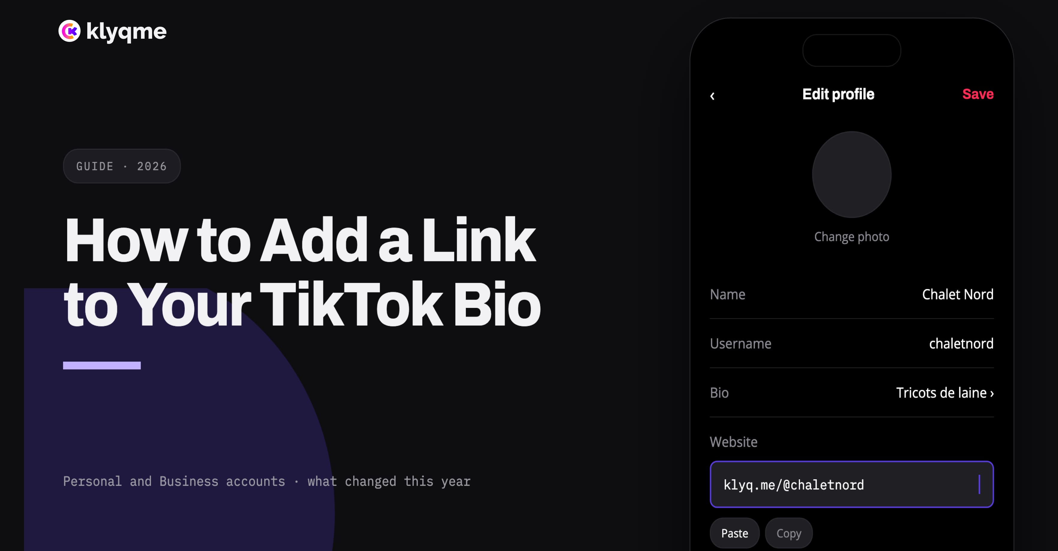 Comment ajouter un lien à sa bio TikTok en 2026